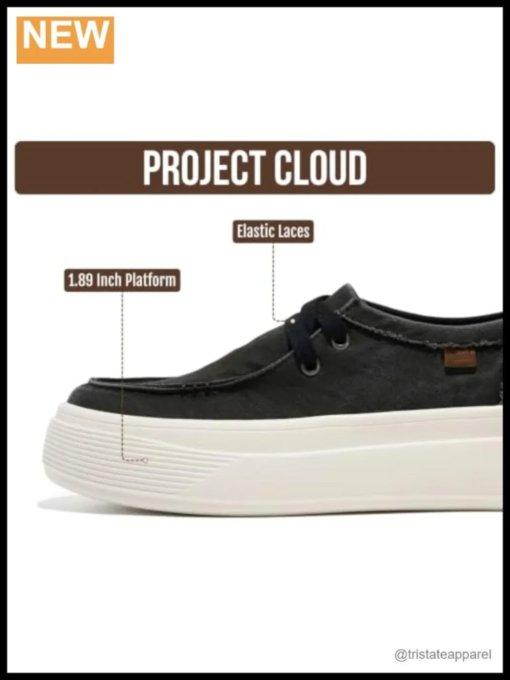 Canvas Platform Loafers Slip On Sneakers with High Density Foam Insole